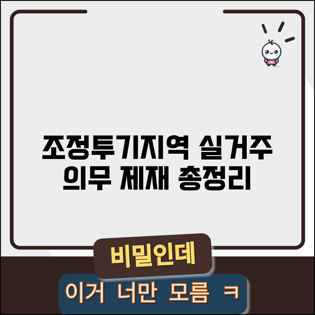 조정대상지역 실거주 의무 | 투기지역 실거주 의무와 제재