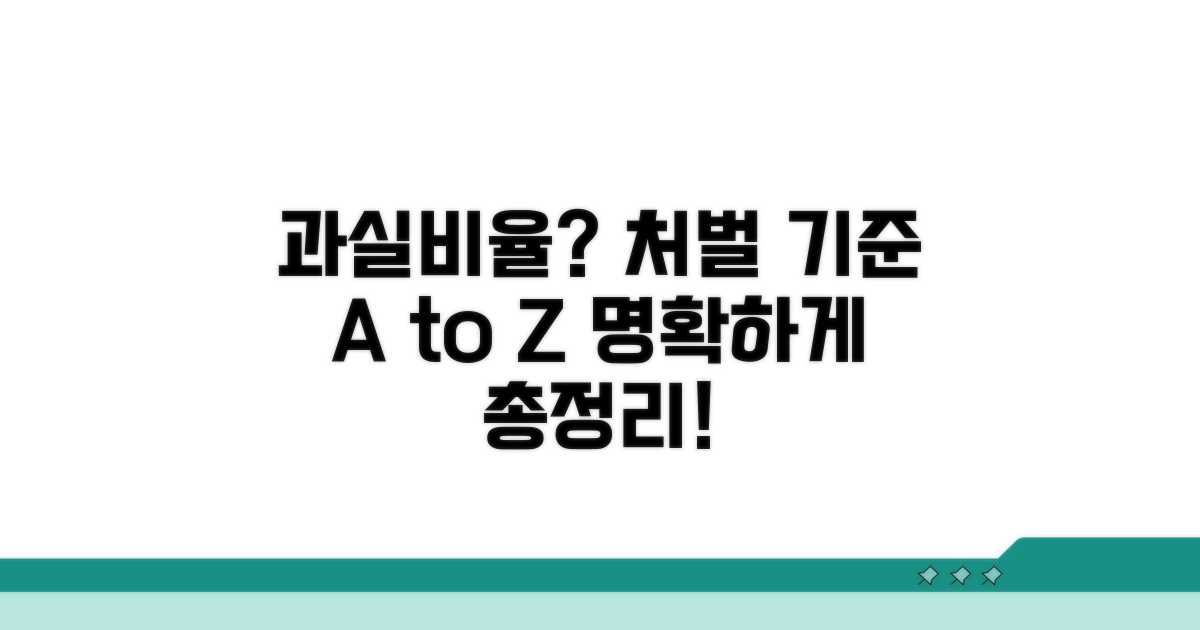 과실비율과 처벌 기준 상세 안내