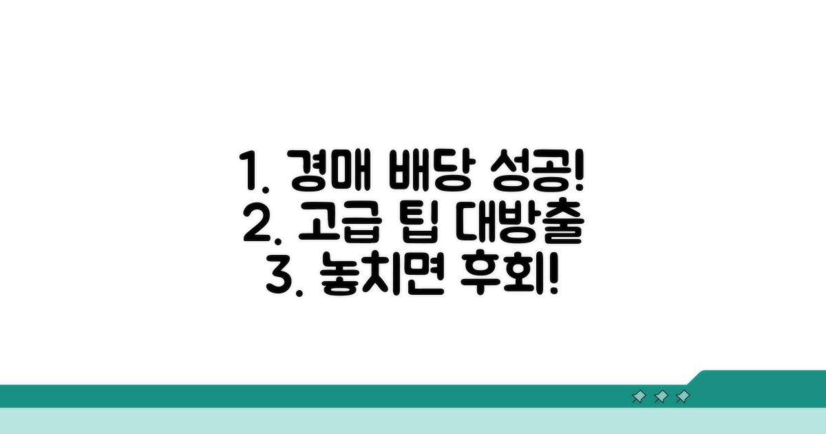 경매 배당 성공을 위한 고급 팁