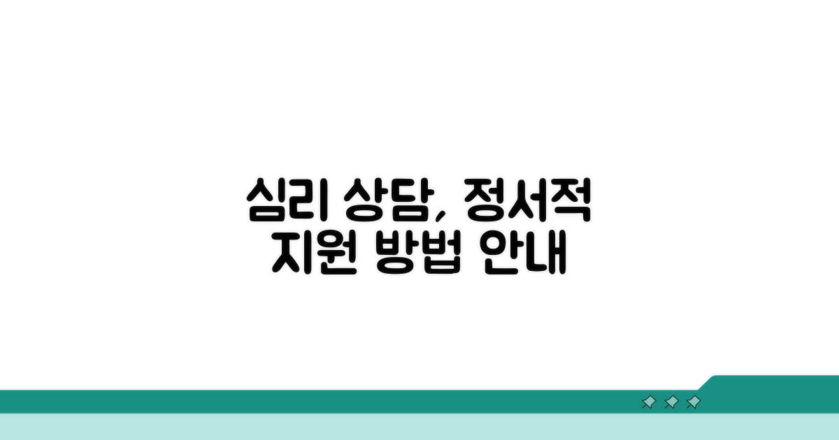 심리 상담과 정서적 지원 안내