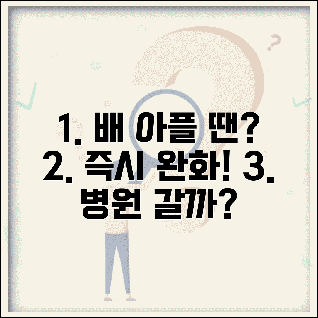 배아플때 대처법 즉시 완화 | 복통 원인별 응급처치와 병원 방문 기준 완벽 가이드
