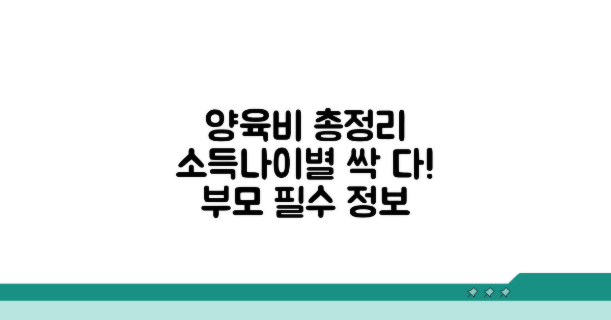 소득 구간별 자녀 나이별 양육비 총정리