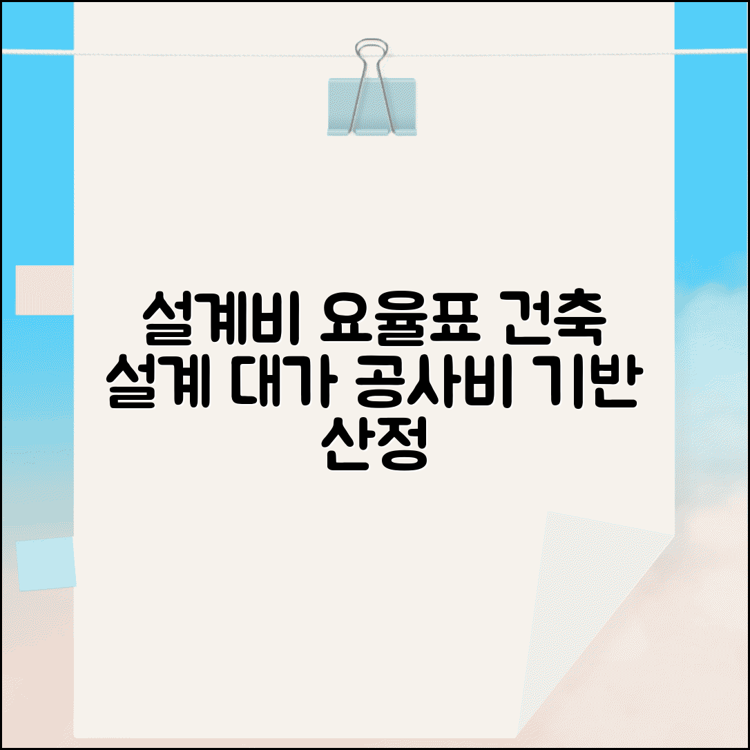 설계비 요율표 건축 설계 대가 기준 | 공사비 규모에 따른 설계 용역비 산정 기준표