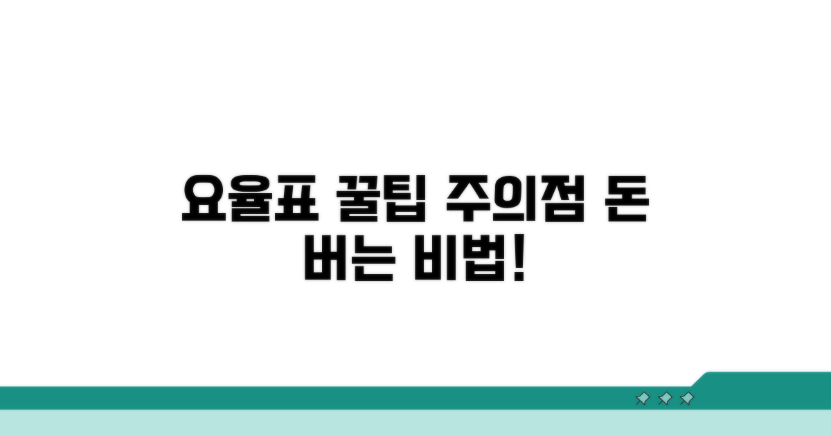 요율표 활용 꿀팁과 주의점