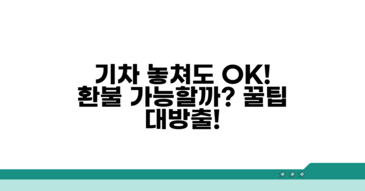 기차 놓쳤을 때 환불 기준