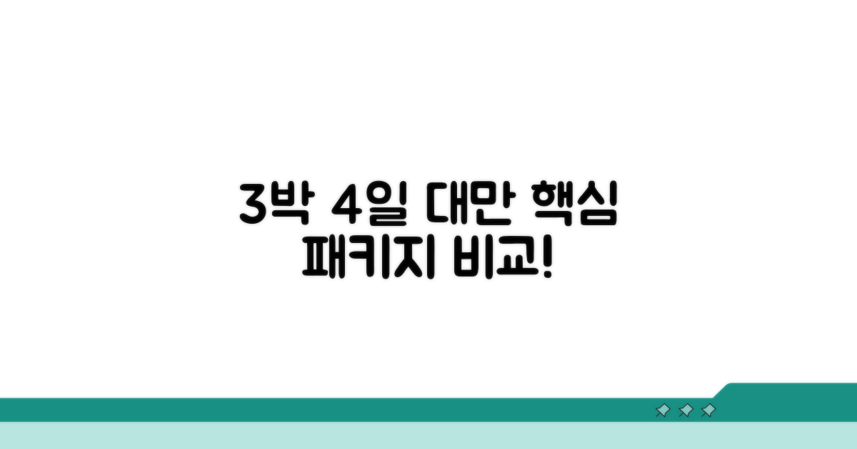 3박4일 대만 패키지 핵심 비교