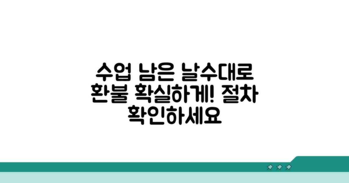 수업 잔여 일수에 따른 환불 절차