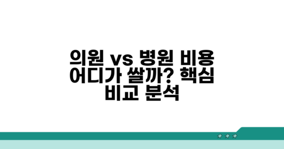 의원 vs 병원, 비용 비교 분석