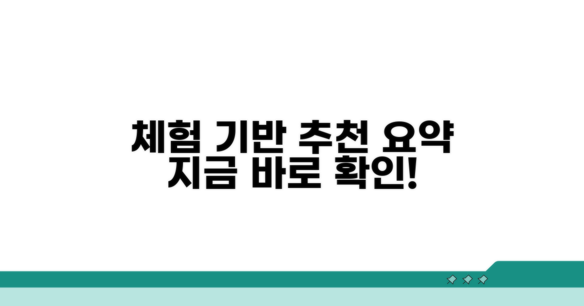 체험 기반 추천 및 요약 정보