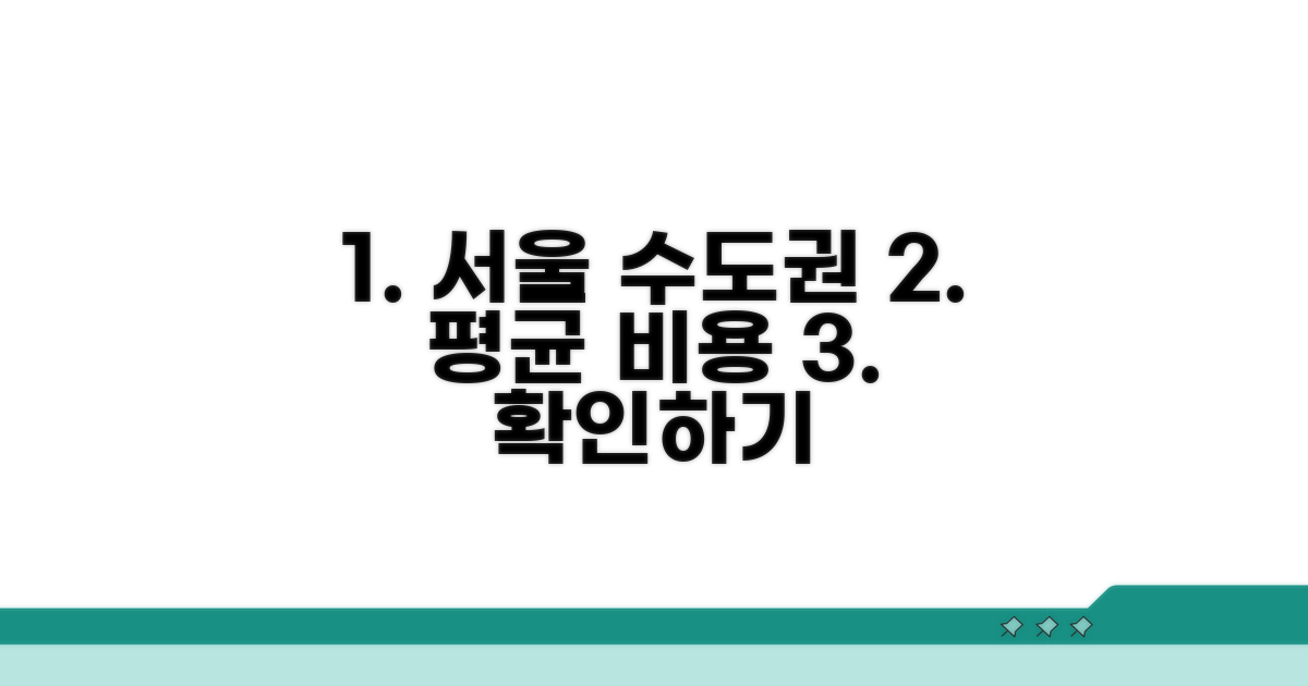 서울, 수도권 평균 비용 알아보기