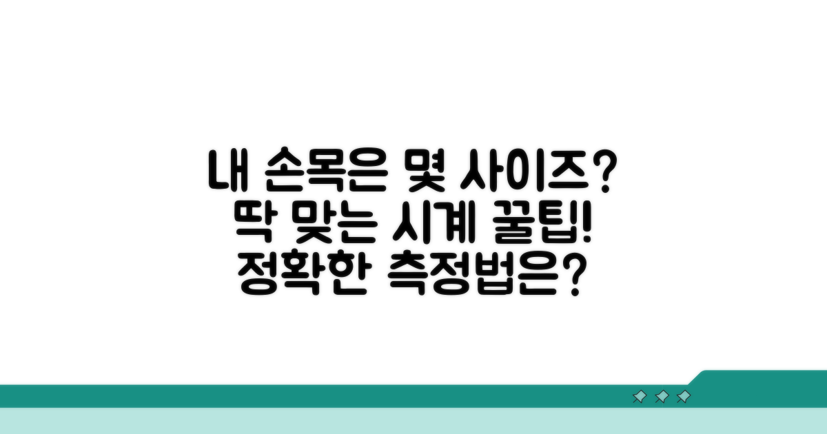 손목 둘레 따른 적정 사이즈 선택 노하우