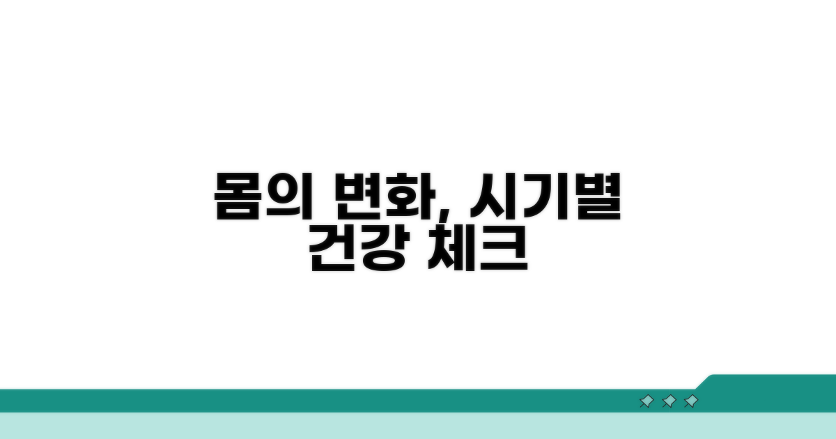 건강 증진, 몸의 변화 시기별 체크