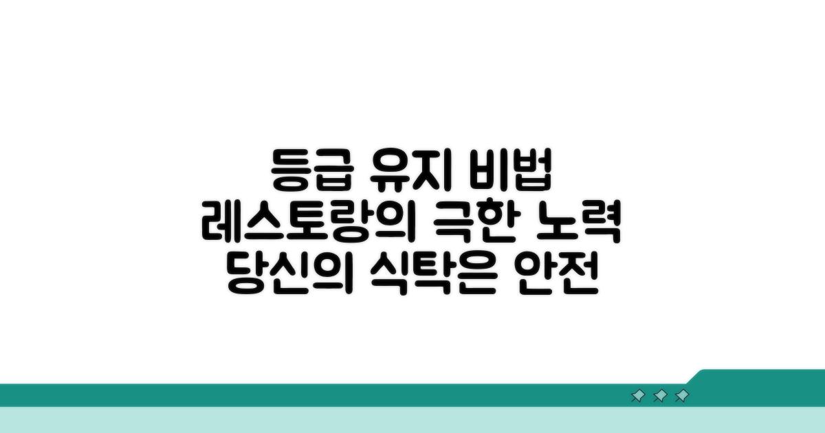 등급 유지 위한 레스토랑의 노력