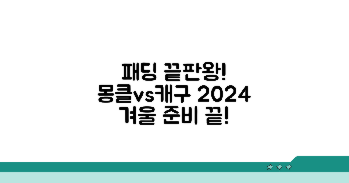 몽클레어 vs 캐구, 2024년 패딩 비교