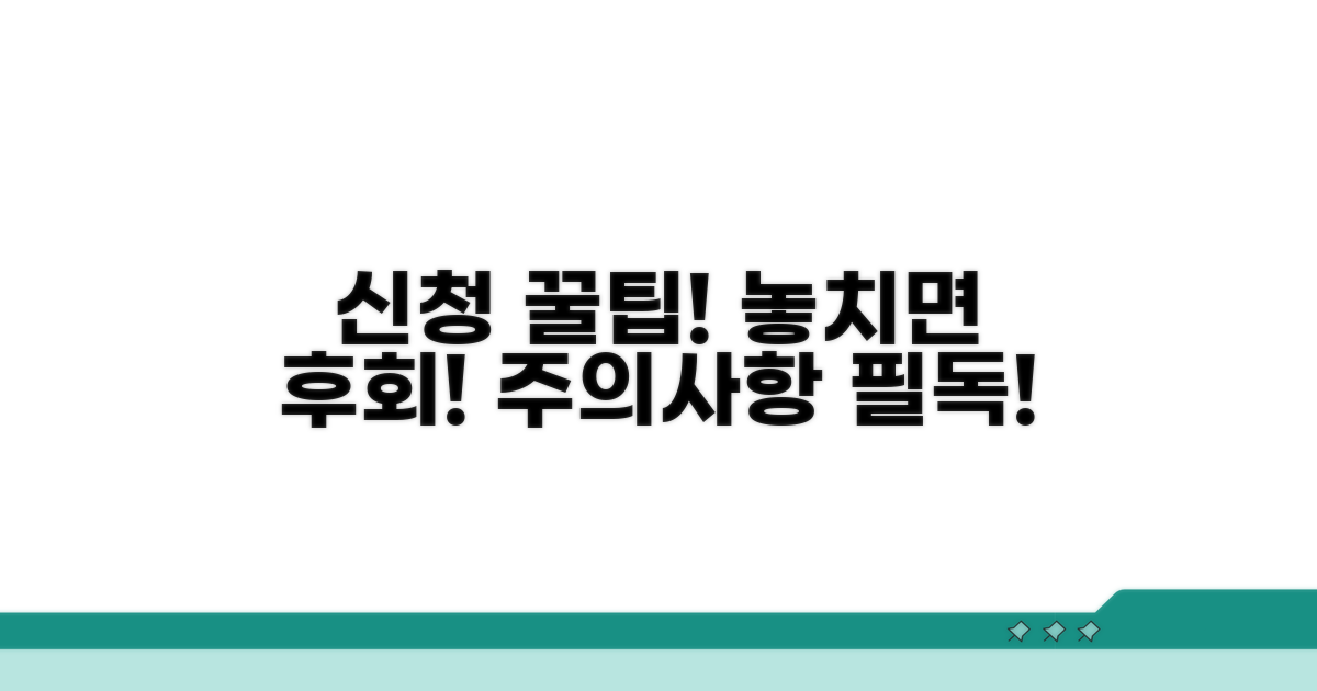 신청 시 주의사항과 꿀팁