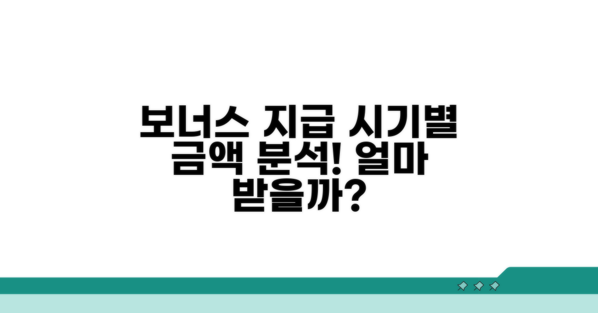 지급 시기별 보너스 금액 분석