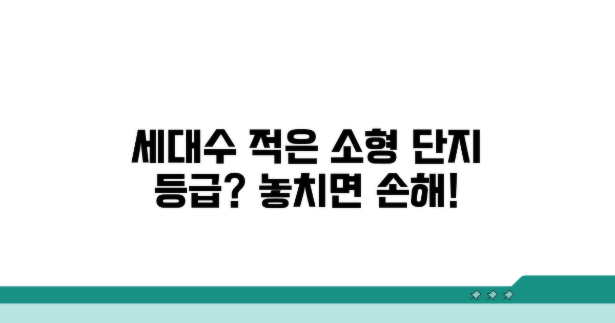 세대수 적은 소형 단지 등급 확인