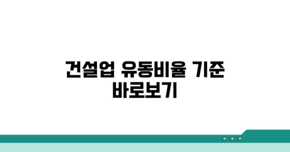 건설업 유동비율 기준 보기