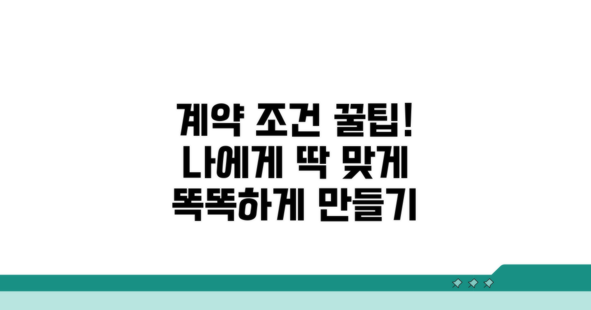 나에게 맞는 계약 조건 똑똑하게 만들기