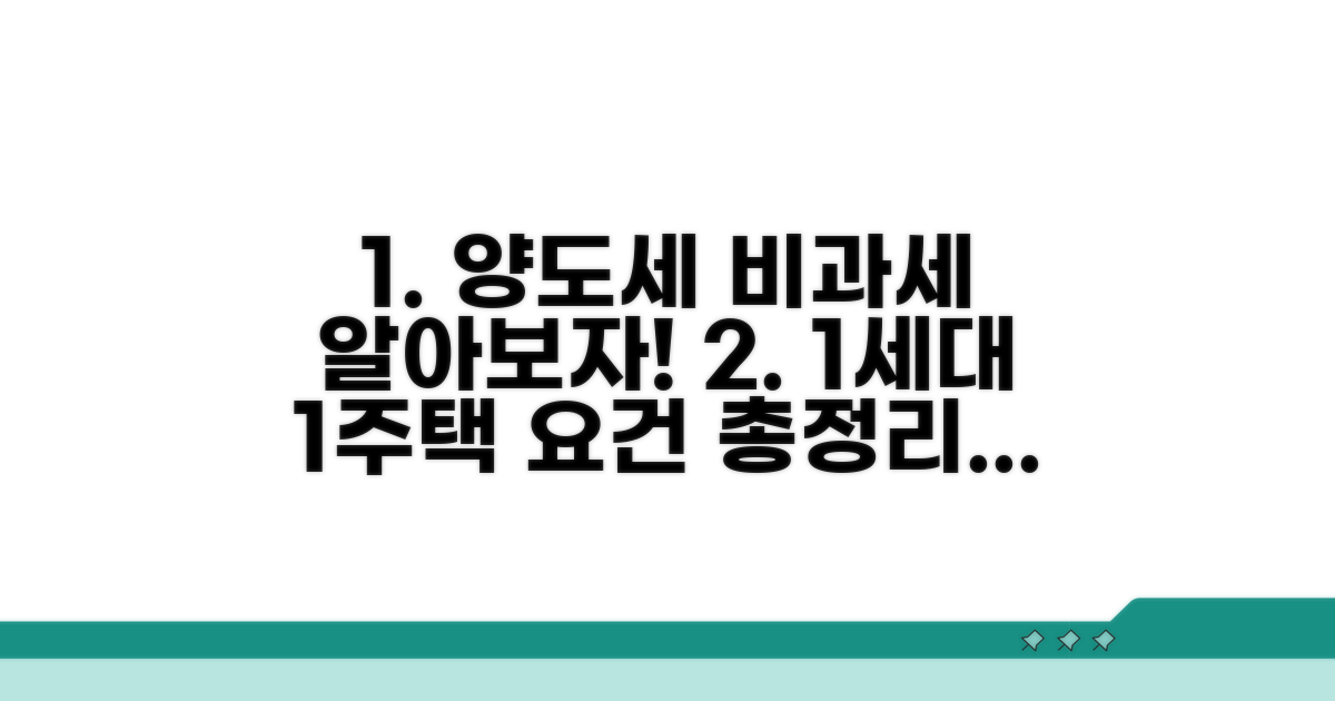 양도소득세 비과세 요건 완벽 분석