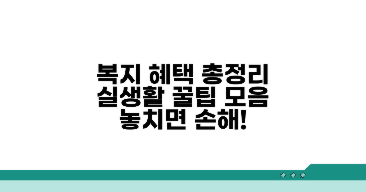 현실적인 복지 혜택 총정리