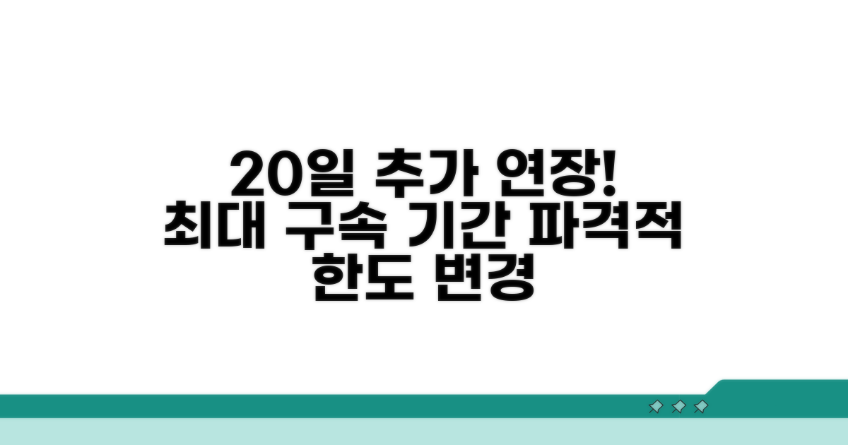 최대 구속 기간 한도 20일 추가 연장