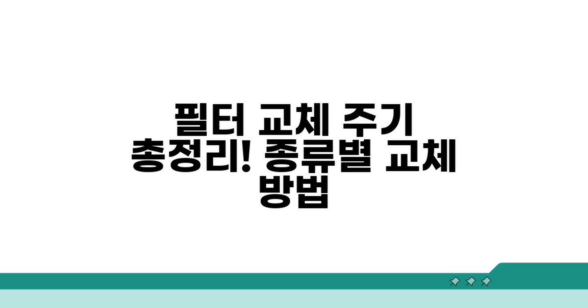 필터 종류별 교체 주기와 방법