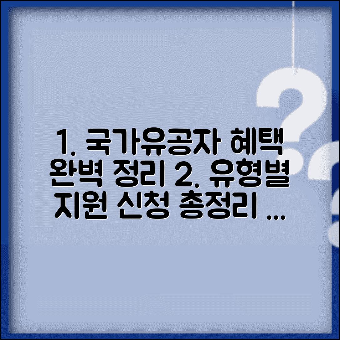 보훈처국가유공자혜택 총정리 | 유형별 지원 제도와 신청 방법