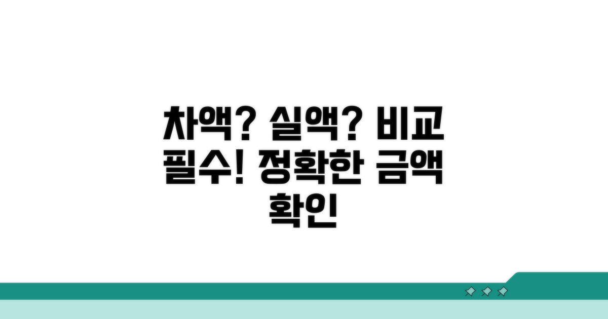 금액 차이, 실제 금액 비교