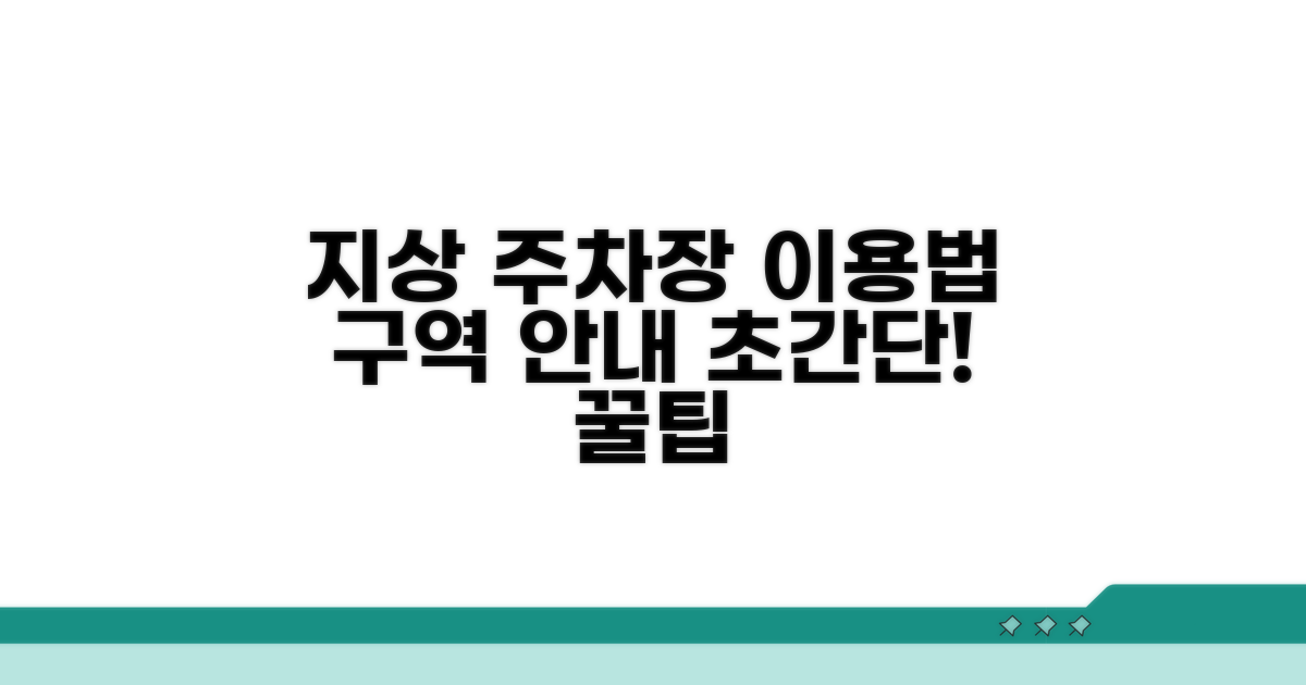 지상 주차장 구역 안내와 이용법