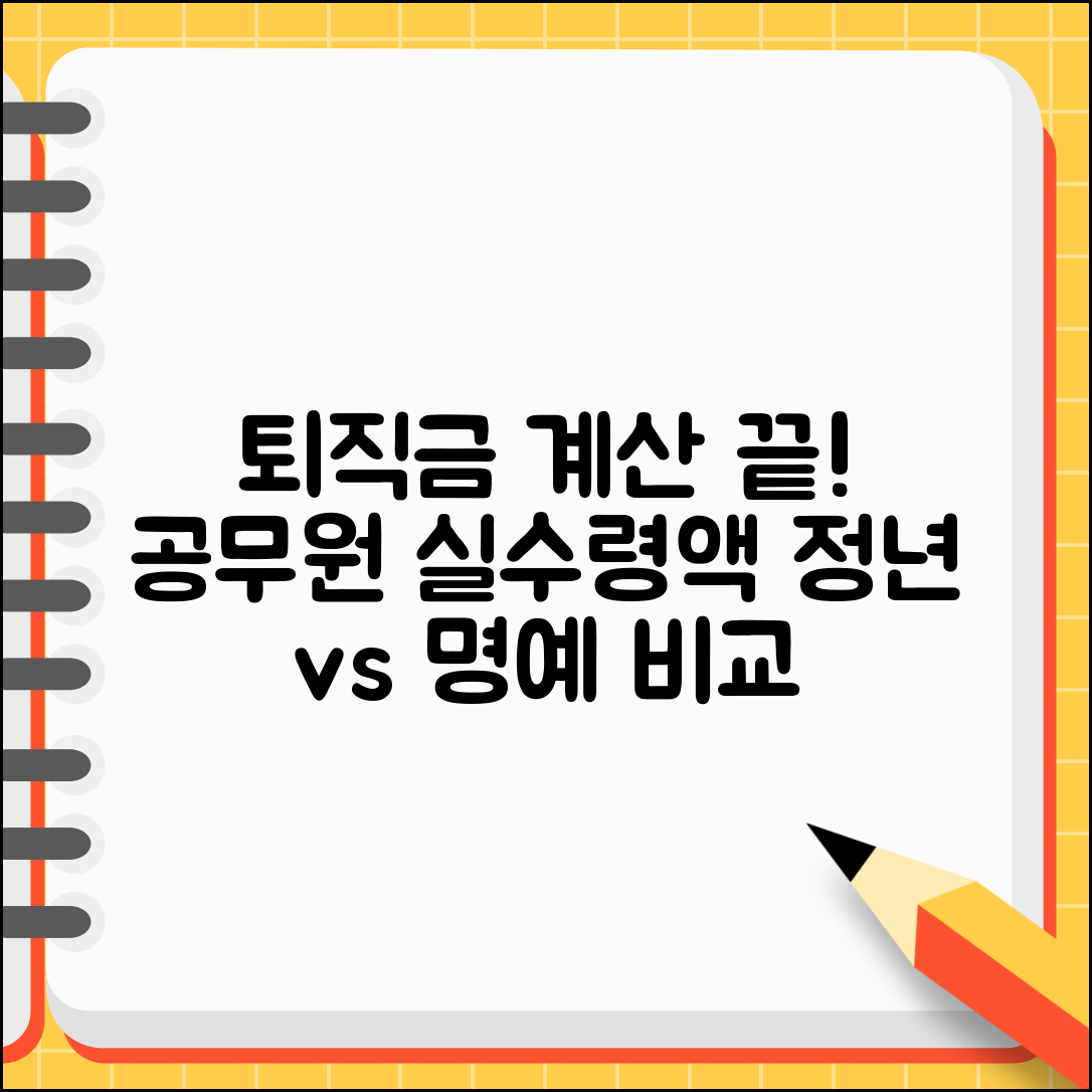 공무원 퇴직금 계산법 상세 | 정년·명예퇴직금 차이, 실수령액 알아보자