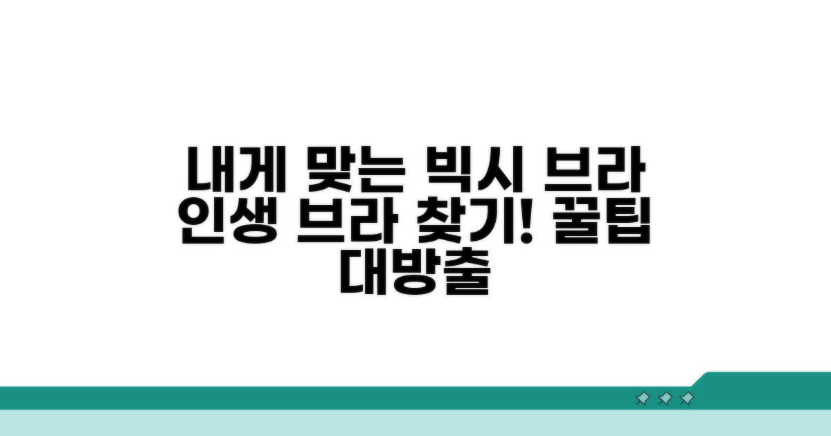 내게 맞는 빅시 브라 고르는 팁