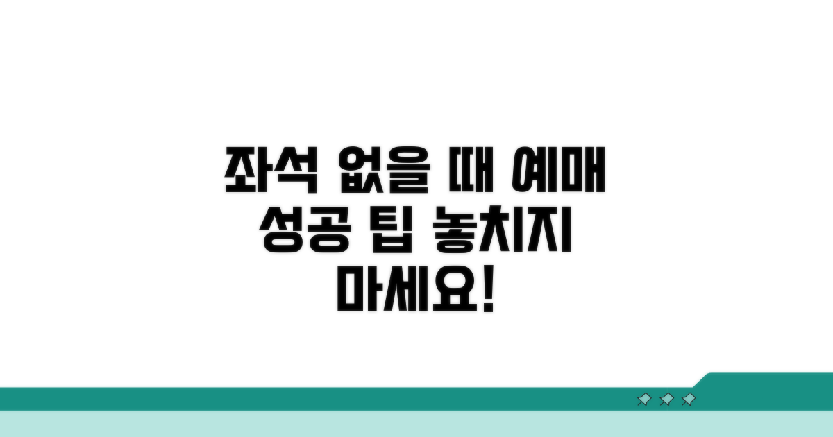좌석 없을 때, 예매 성공 팁