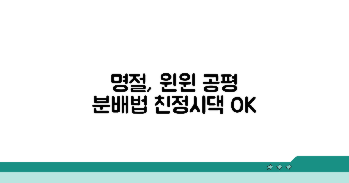 친정/시댁 명절, 공평하게 나누는 법