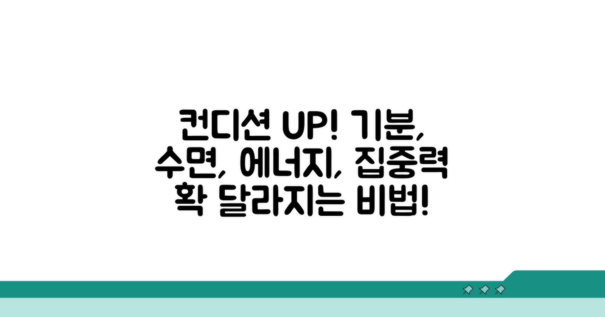 기분, 수면, 에너지, 집중력 변화