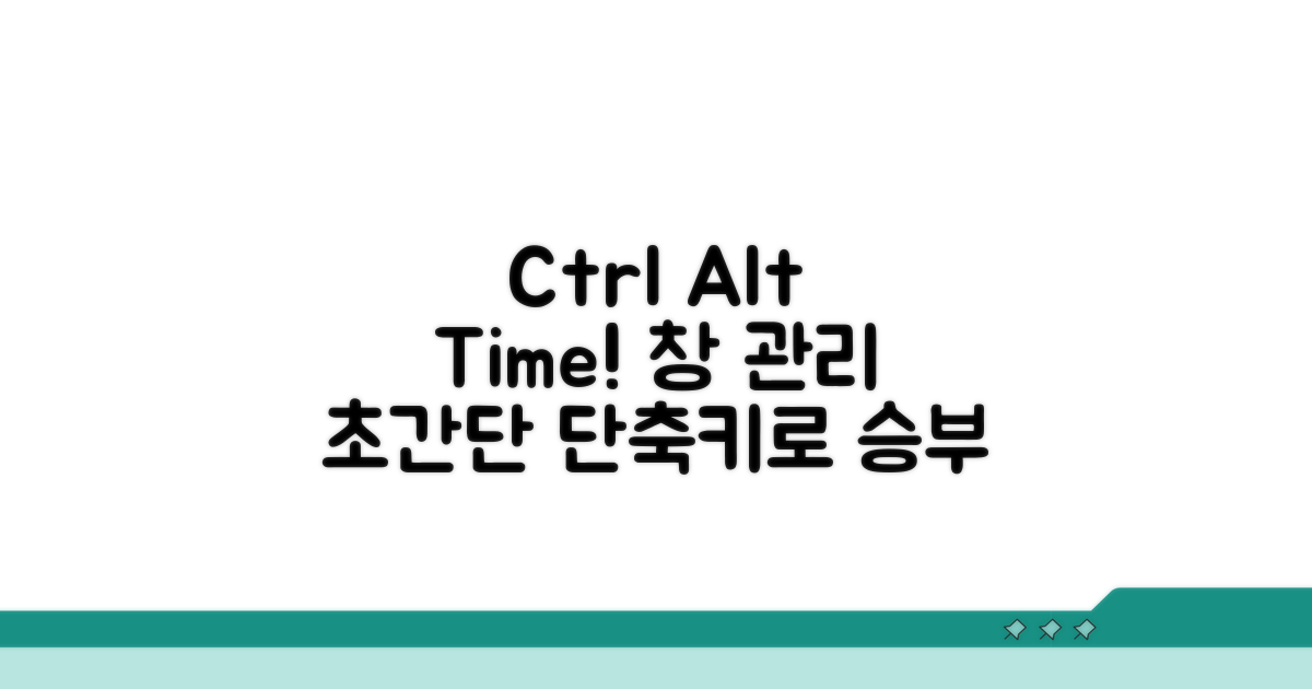 창 관리, 단축키로 시간 절약