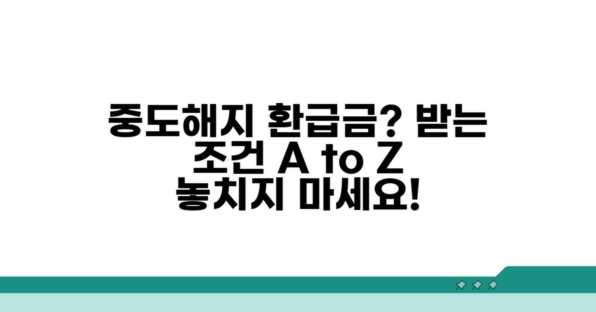 중도해지 시 환급금 받는 조건 알아보기