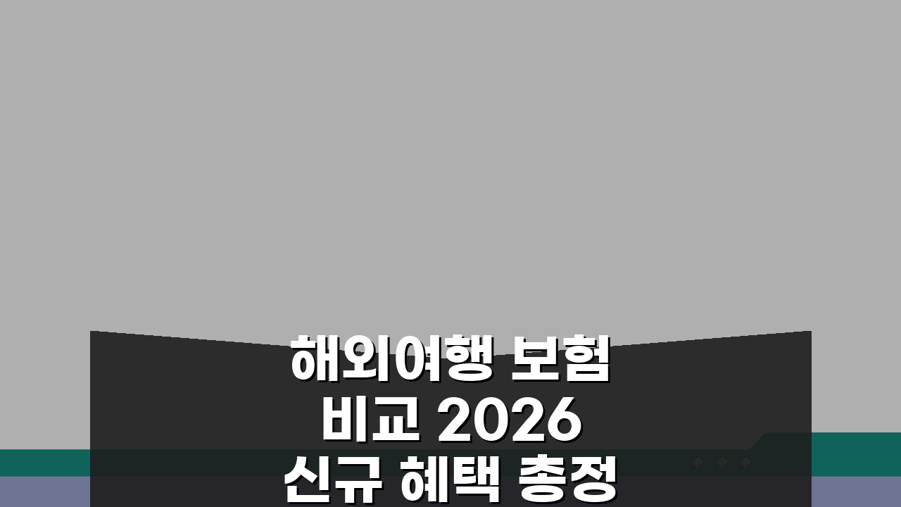 해외여행 보험 비교 2026 신규 혜택 총정리: 놓치면 후회할 최신 정보