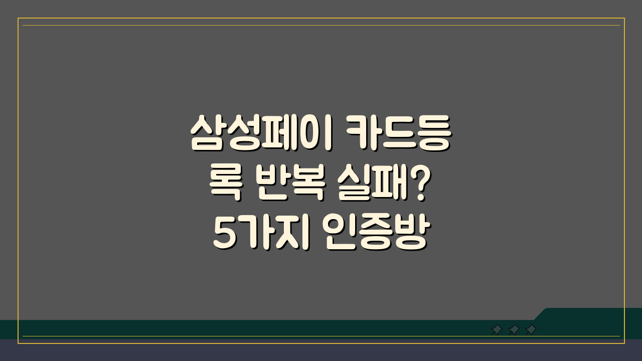 삼성페이 카드등록 반복 실패? 5가지 인증방법 해결책
